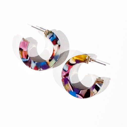 Colorful Hoop Earrings | Resin Hoops | 1" hoop earrings | FENNO FASHION