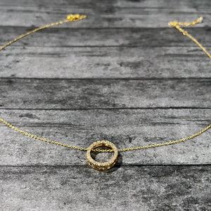 Crystal Circle Necklace | Gold Dainty Necklace | FENNO FASHION | Megan Fenno