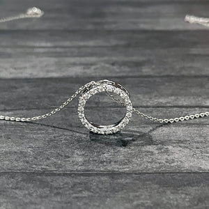 Crystal Circle Necklace | Silver Dainty Necklace | FENNO FASHION | Megan Fenno