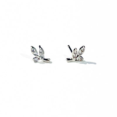 ピアス Delicate Leaf Earrings Leaf Stud Earrings With Zircon Gemstones | 925 Sterling