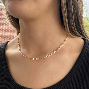 Crystal Baguette Necklace | Crystal Layering Necklace | Gold Layering Necklace | FENNO FASHION