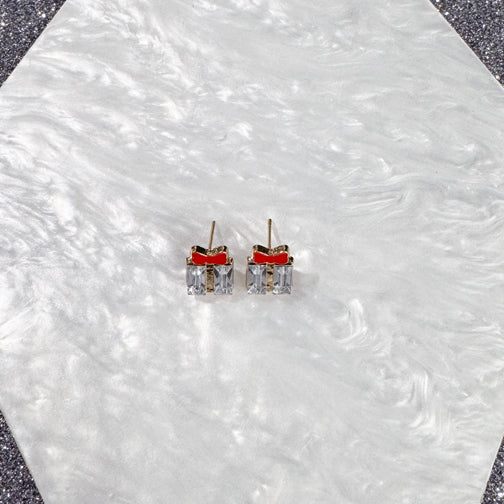 Crystal Christmas Earrings | Present Earrings  | FENNO FASHION | Christmas Jewelry | Christmas Earrings 