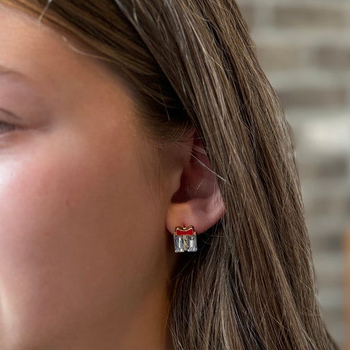 Crystal Christmas Earrings | Present Earrings  | FENNO FASHION | Christmas Jewelry | Christmas Earrings 