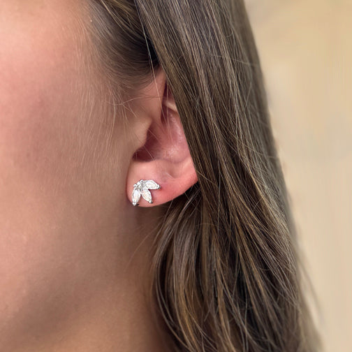 Crystal Marquise Stud Earrings | Marquise Studs | FENNO FASHION