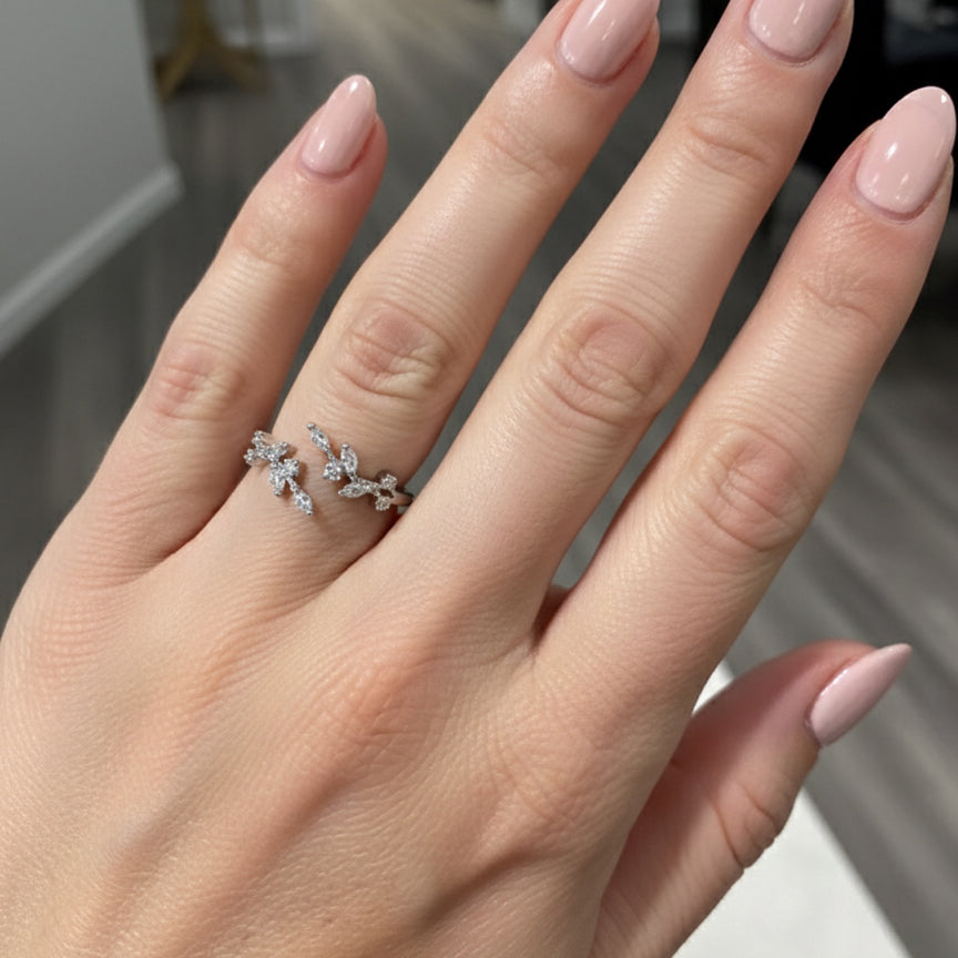 Crystal Vines Open Adjustable Ring | FENNO FASHION | Cincinnati Jewelry Designer