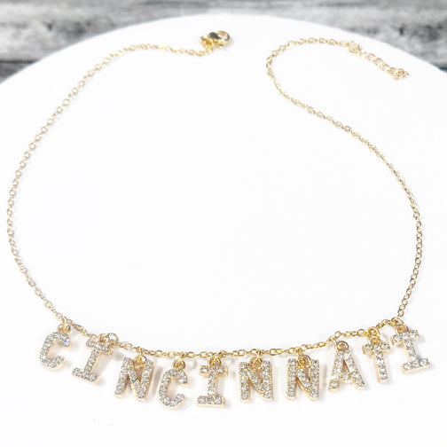 Custom Letter Necklace | Custom Name Necklace | Custom Sports Jewelry | Cincinnati Jewelry Designer | FENNO FASHION