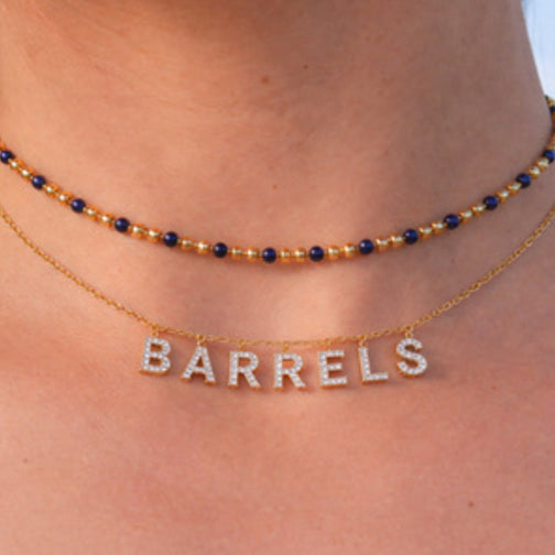 Custom Letter Necklace | Custom Name Necklace | Custom Sports Jewelry | Cincinnati Jewelry Designer | FENNO FASHION