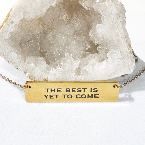 Custom Quote Laser Engraved Necklace | Bar Necklace | Laser Engraved Jewelry | Custom Laser Engraved Necklace | Cincinnati Jewelry Designer | FENNO FASHION