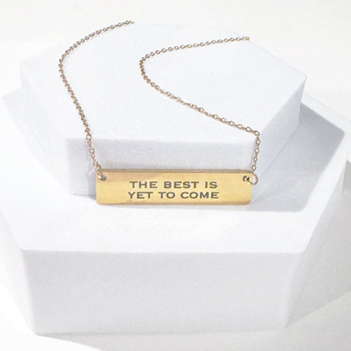 Custom Quote Laser Engraved Necklace | Bar Necklace | Laser Engraved Jewelry | Custom Laser Engraved Necklace | Cincinnati Jewelry Designer | FENNO FASHION