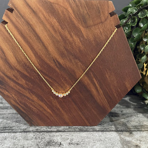 Dainty Gold Crystal Necklace | Gold Layering Necklace | FENNO FASHION