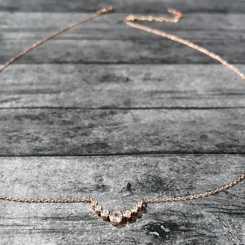 Dainty Silver Crystal Necklace | Silver Layering Necklace | FENNO FASHION