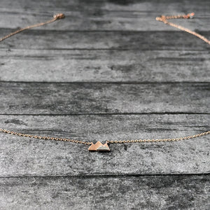 Rose Gold Dainty Mountain Necklace | Mountain Jewelry | FENNO FASHION | Megan Fenno