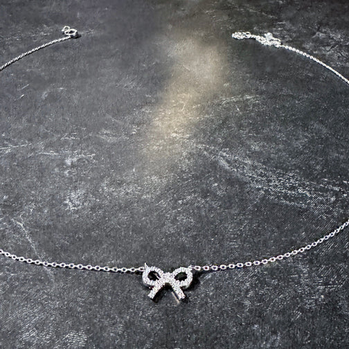 Charming Crystal Bow Dainty Necklace (ROSE GOLD, GOLD OR SILVER
