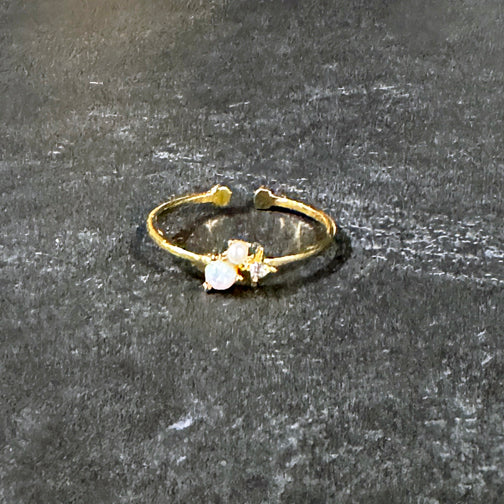 Dainty  Gold Opal Ring | Adjustable Opal Ring | FENNO FASHION