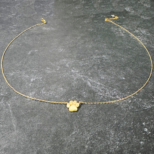 Dainty Gold Paw Print Necklace | Animal Lovers Jewelry | Paw Print Necklace | Necklace for Dog Lovers | FENNO FASHION