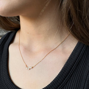 Dainty Rose Gold Necklace | Dainty Crystal Necklace | FENNO FASHION
