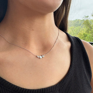 Dainty Silver Opal Necklace | Dainty Opal Jewelry | FENNO FASHION