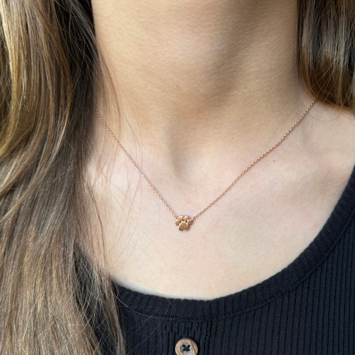 Dainty Silver Paw Print Necklace | Animal Lovers Jewelry | Paw Print Necklace | Necklace for Dog Lovers | FENNO FASHION