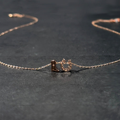 Dainty Western Necklace | Cowboy Boot Necklace | Horseshoe Necklace | Jewelry for a Country Concert | FENNO FASHION 