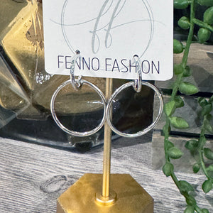 Double Hoop Earrings | Silver Hoop Earrings | Circle Earrings | FENNO FASHION