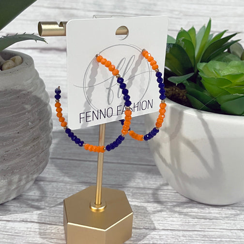 FC Cincy Beaded Hoop Earrings | FC Cincinnati Jewelry | FENNO FASHION 