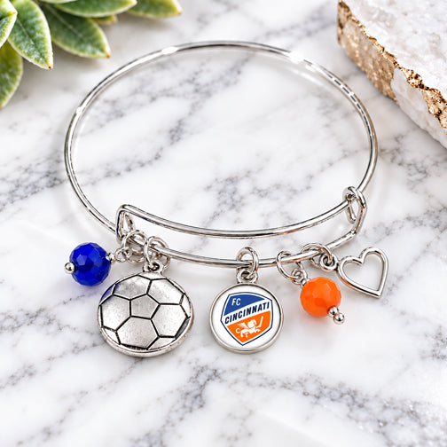 FC Cincinnati Fan Silver Charm Bracelet