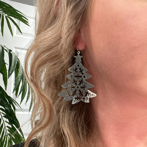 Silver Christmas Tree Earrings | Christmas Jewelry | Christmas Earrings | FENNO FASHION