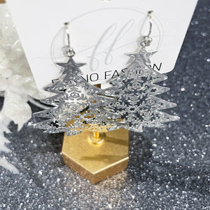 Silver Christmas Tree Earrings | Christmas Jewelry | Christmas Earrings | FENNO FASHION