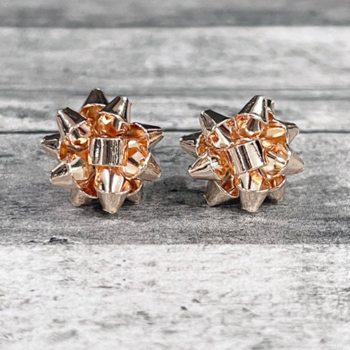 Silver Bow Earrings | Silver Bow Studs | Rose Gold Bow Studs | Christmas Earrings | Christmas Bow Earrings | FENNO FASHION