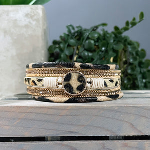 Layered Leopard Print Leather Wrap Bracelet | Leopard Bracelet | FENNO FASHION | Megan Fenno 