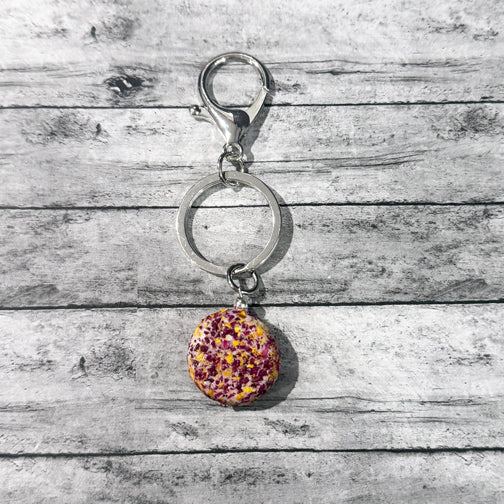 Flower Petal Remembrance Keychain using Handmade Beads | Customizable Keychain | Megan Fenno | FENNO FASHION | Cincinnati | Memorial Jewelry Cincinnati | Funeral Flower Jewelry Cincinnati 
