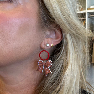 Football Bow Earrings | Ohio State Jewelry | UC jewelry | Bearcats Earrings | FENNO FASHION