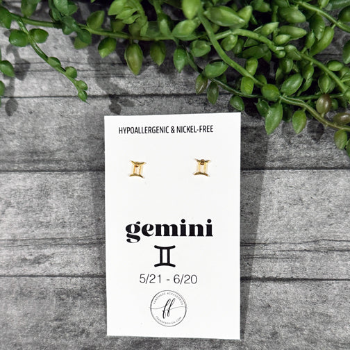 Gemini Stud Earrings | Zodiac Studs | Zodiac Jewelry | Constellation Jewelry | FENNO FASHION