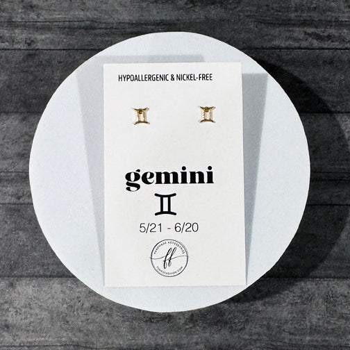 Gemini Stud Earrings | Zodiac Studs | Zodiac Jewelry | Constellation Jewelry | FENNO FASHION