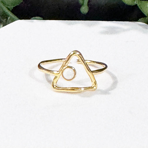 Geometric Adjustable Ring | Opal Ring | Geometric Jewelry | Geometric Opal Ring | FENNO FASHION