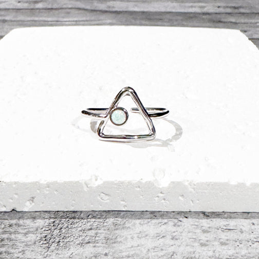 Geometric Adjustable Ring | Opal Ring | Geometric Jewelry | Geometric Opal Ring | FENNO FASHION