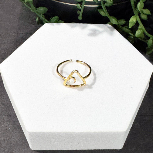 Geometric Adjustable Ring | Opal Ring | Geometric Jewelry | Geometric Opal Ring | FENNO FASHION