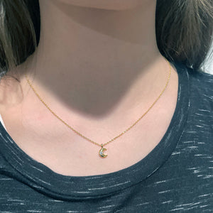 Gold Dainty Moon Necklace | Crescent Moon Necklace | FENNO FASHION