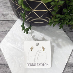 Dainty Gold Studs | Crystal Climber Earrings | Small Vine Earrings | FENNO FASHION