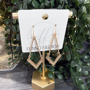 Gold Geometric Earrings | Gold Druzy Earrings | FENNO FASHION