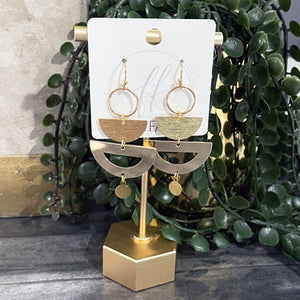 Gold Geometric Statement Earrings | Geometric Earrings | FENNO FASHION