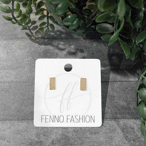 Silver Bar Stud Earrings | FENNO FASHION