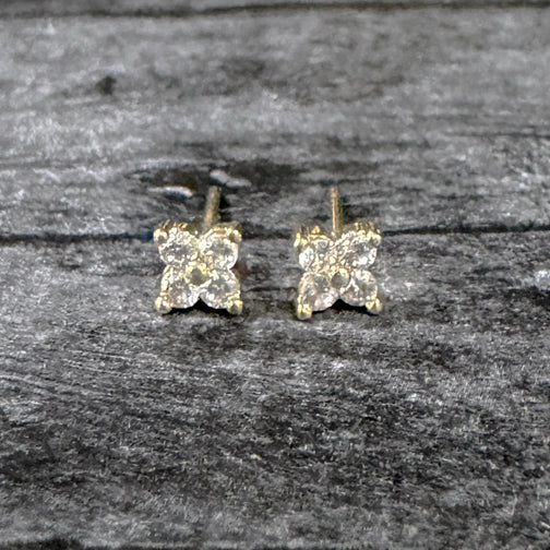 Gold Crystal Small Stud Earrings | Tiny Crystal Stud Earrings | Dainty Crystal Stud Earrings | FENNO FASHION