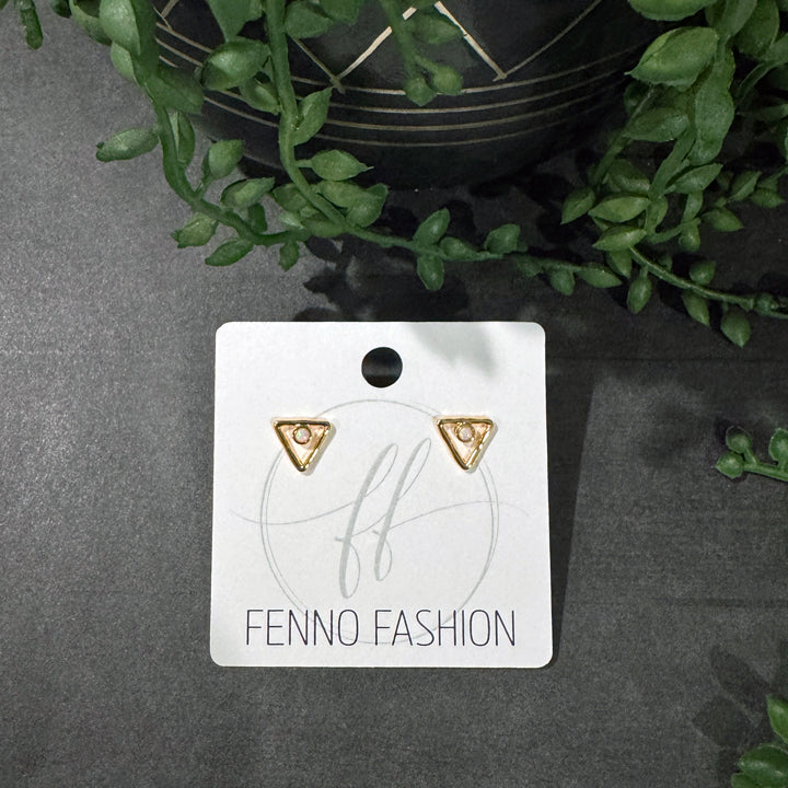 Dainty Geometric Earrings | Triangle Stud Earrings | Cincinnati Jewelry Designer | FENNO FASHION