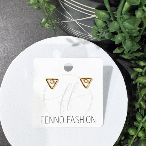 Dainty Geometric Earrings | Triangle Stud Earrings | Cincinnati Jewelry Designer | FENNO FASHION