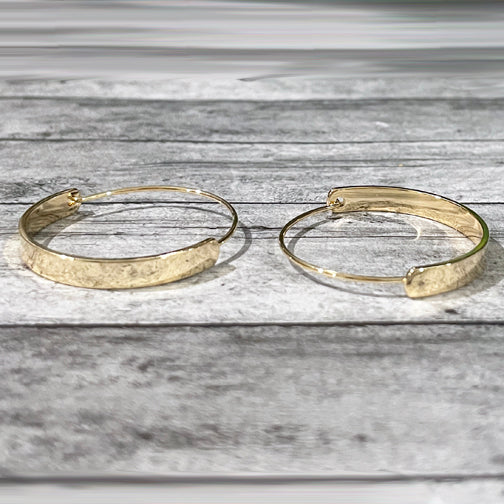 Gold Flat Bar Hoop Earrings | Gold Hoop Earrings | Gold Hoops | FENNO FASHION