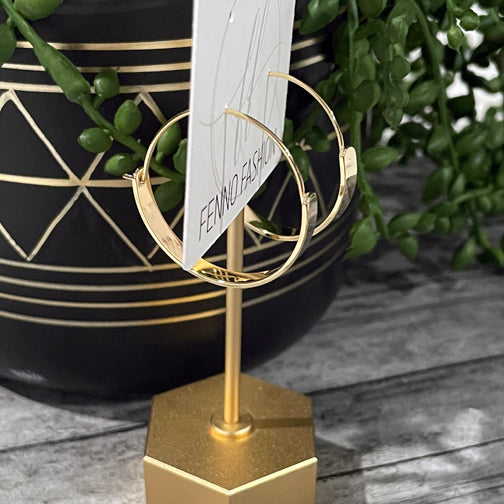 Gold Flat Bar Hoop Earrings | Gold Hoop Earrings | Gold Hoops | FENNO FASHION