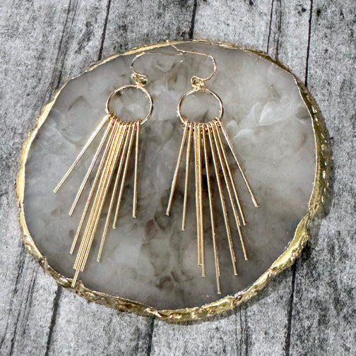 Hoop Fringe Earrings GOLD OR SILVER