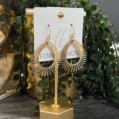 Gold Geometric Earrings | Teardrop Earrings | Unique Gold Earrings | FENNO FASHION
