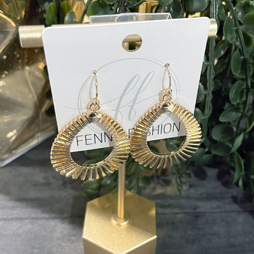 Gold Geometric Earrings | Teardrop Earrings | Unique Gold Earrings | FENNO FASHION